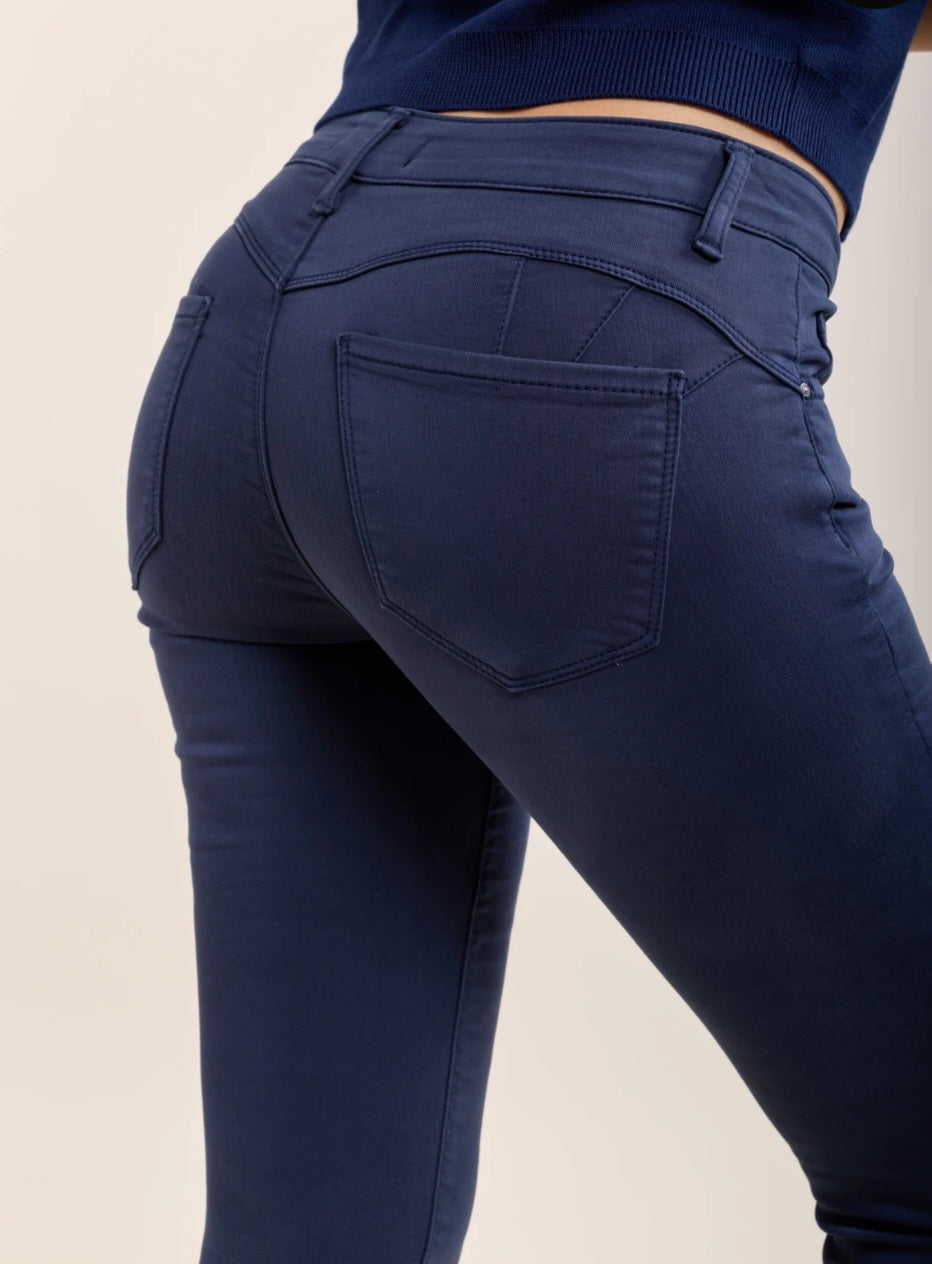 Toxik smala push-up-jeans Marinblå