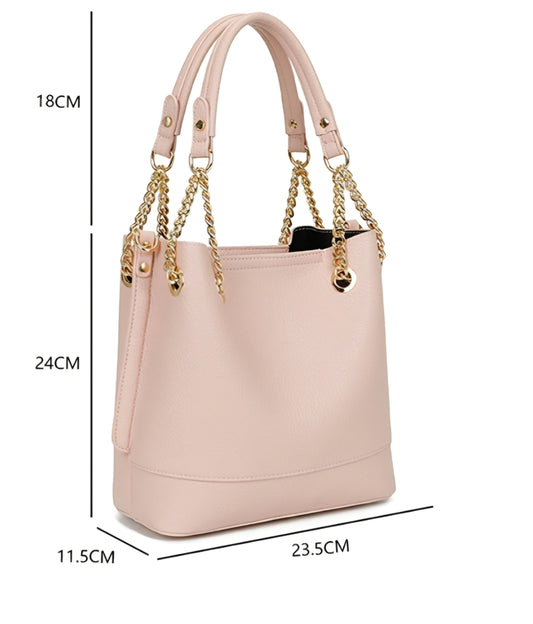 Handväska med kedja Rosa