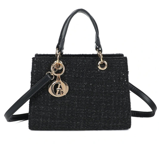 Gallantry tweed väska Svart