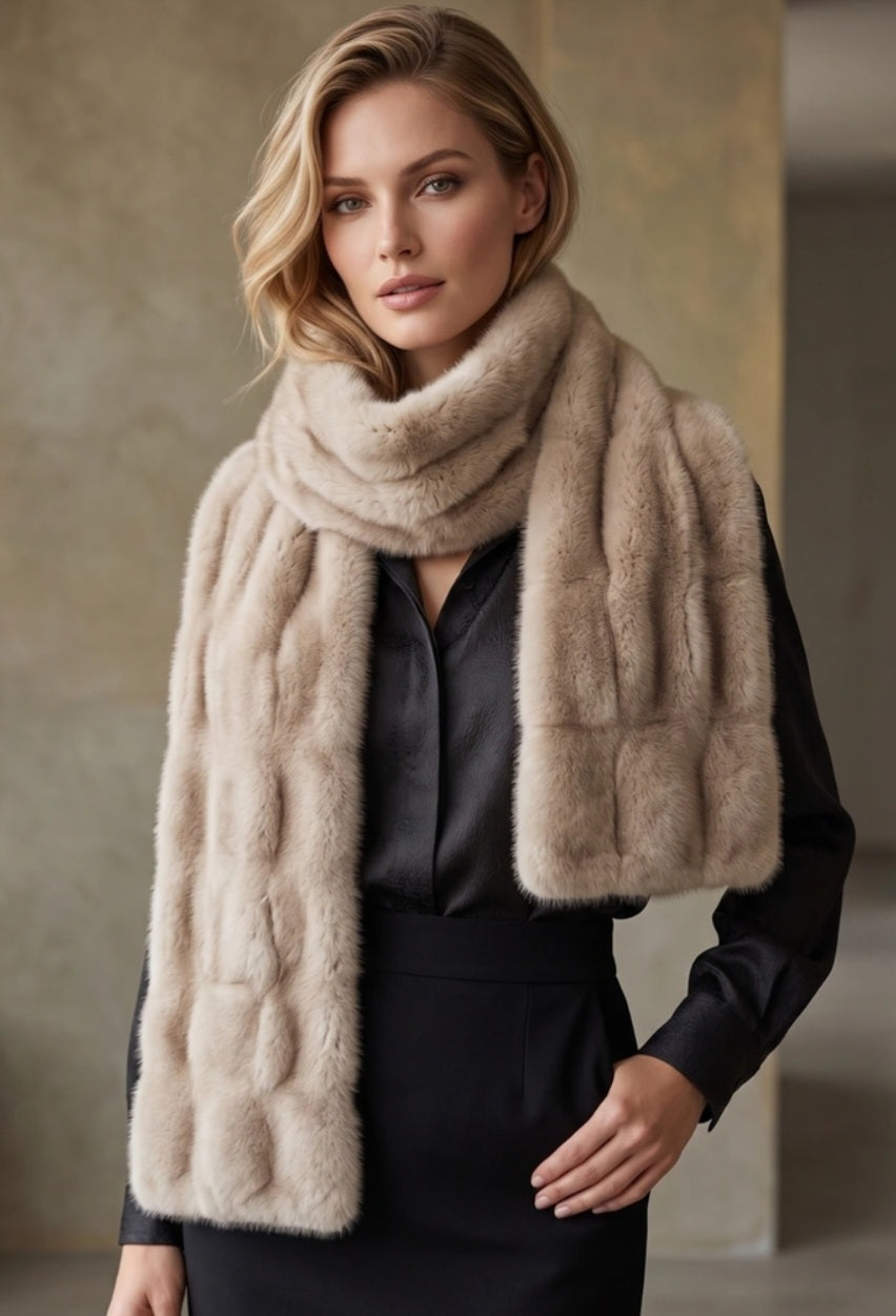 Fuskpälshalsduk Beige