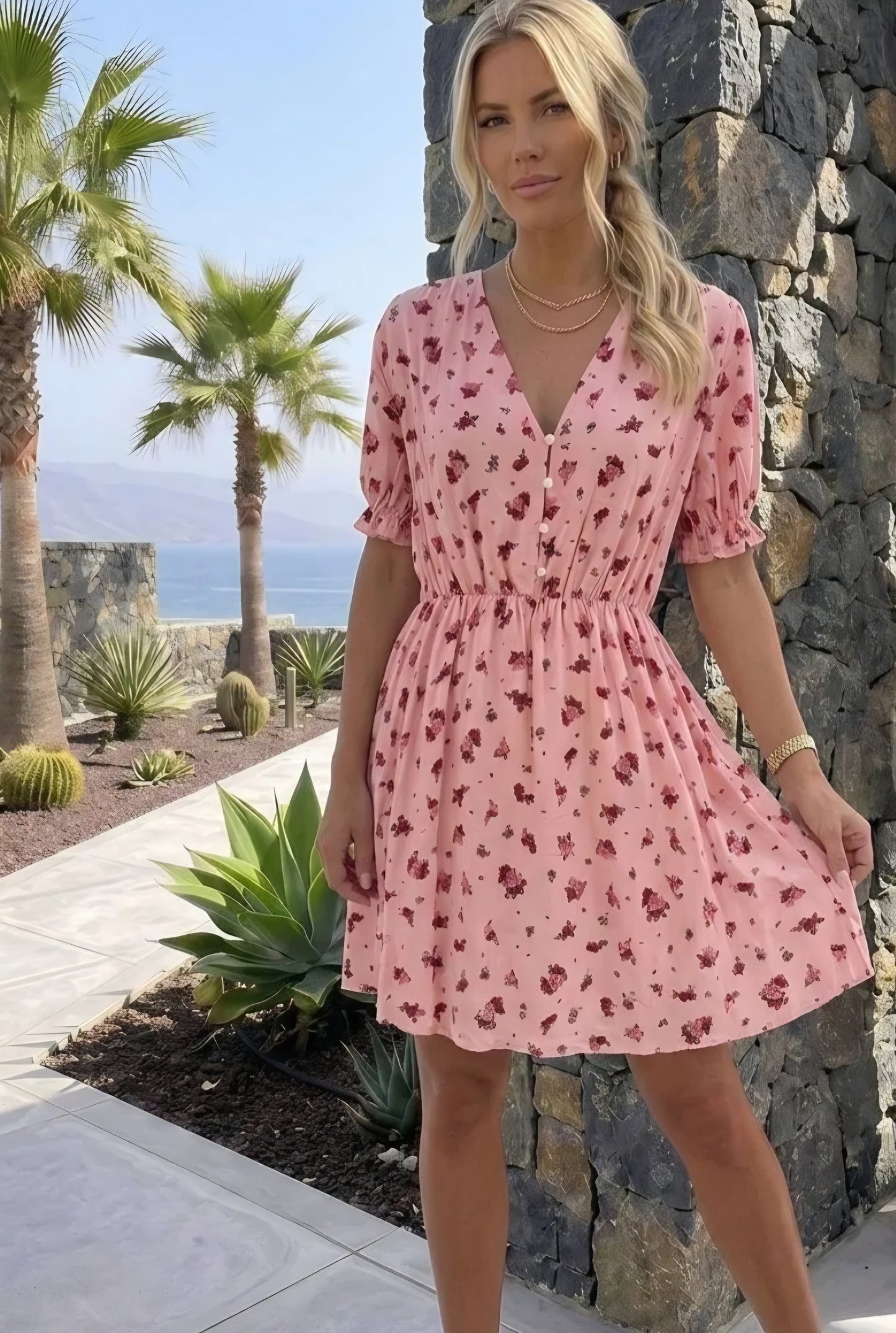 Klänning Alma Rosa blommotiv