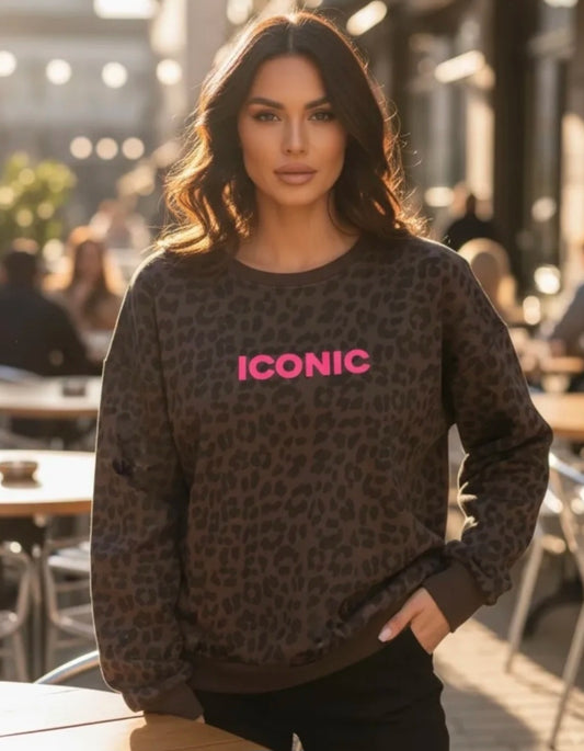 leopardmönstrad tröja Iconic