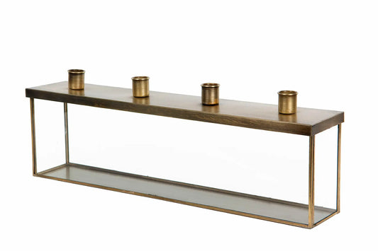 Ljusstake Glasbox Antik Mässing
45 cm