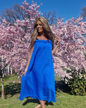 Load image into Gallery viewer, Klänning med leopardband Royalblue

