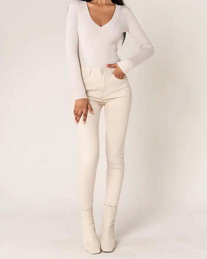 Stretchiga jeans skinny Cream