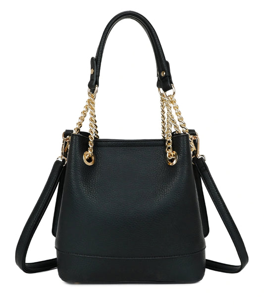 Handväska med kedja Svart