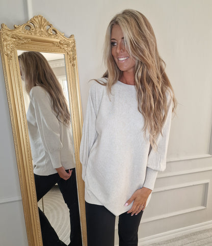 Tröja med rosettrygg offwhite