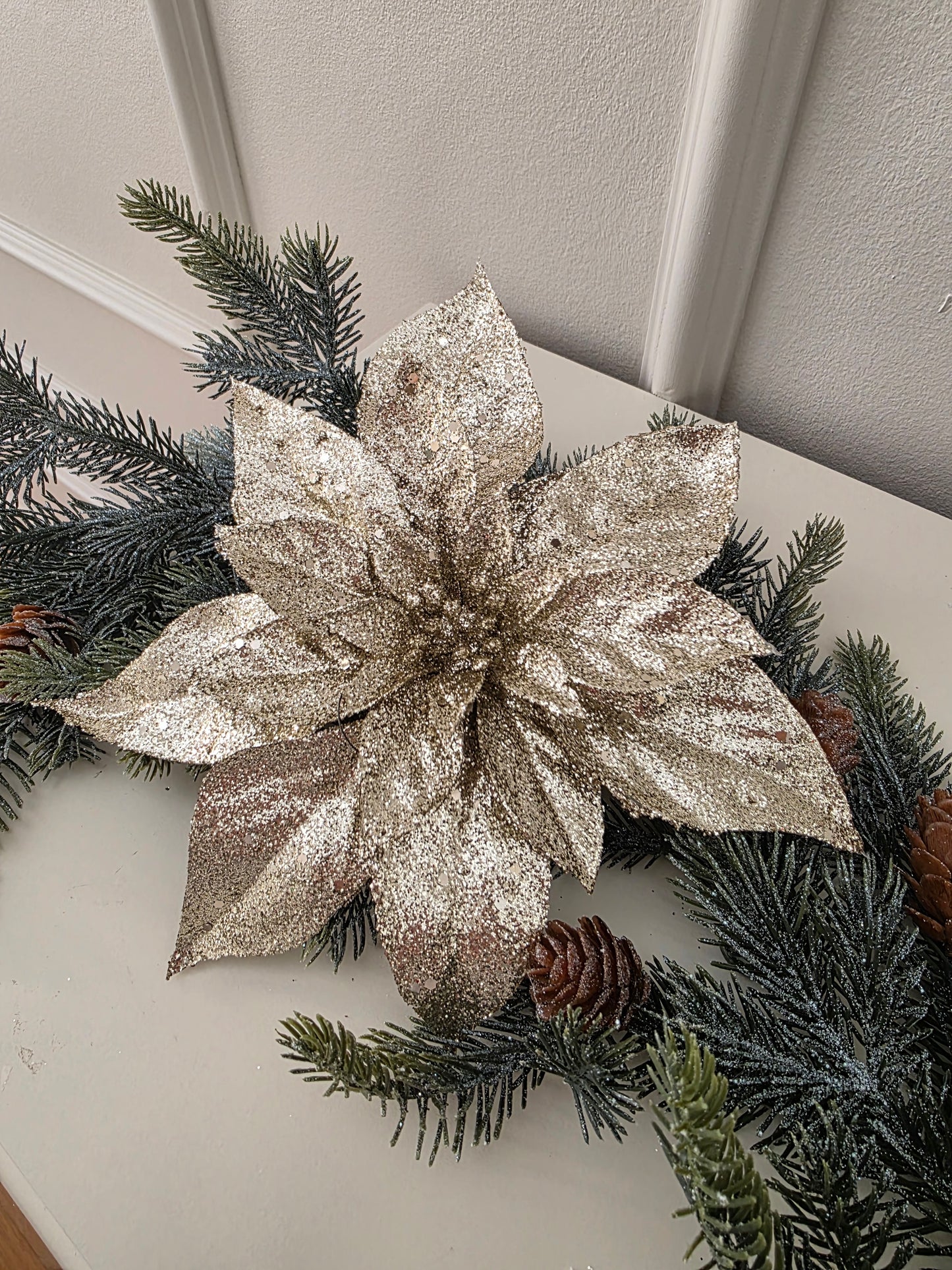 Dekoration Stella Champange  m. clipps 20 cm