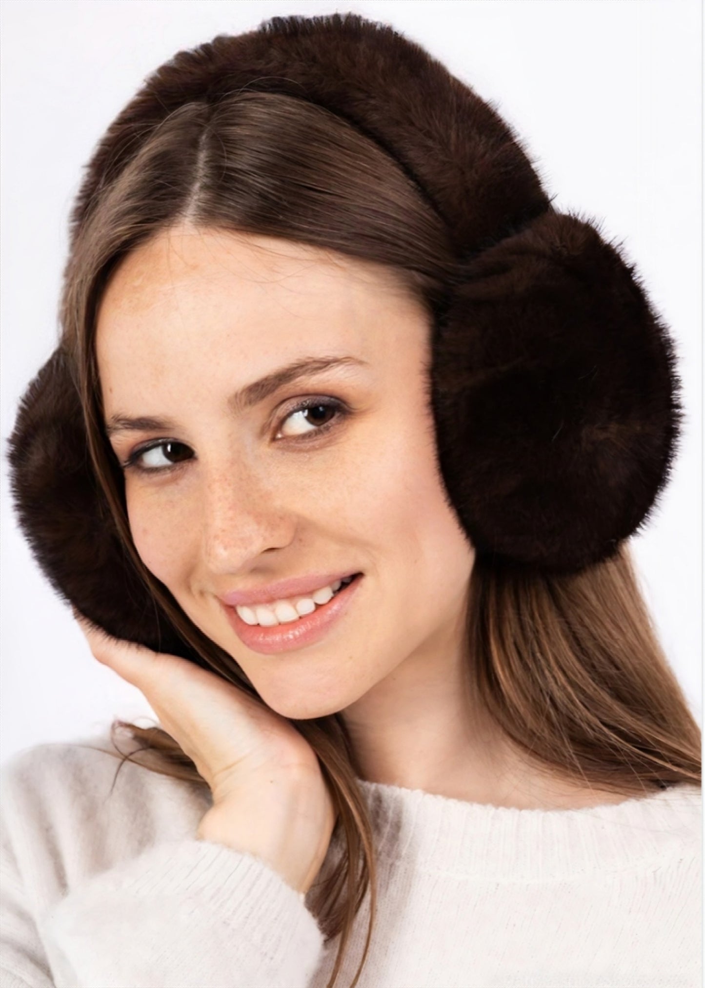 Vikbara öronmuffar Brun