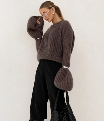 SUPERMJUK STICKAD TRÖJA Brun