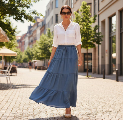 Lyocell kjol Mörkblå