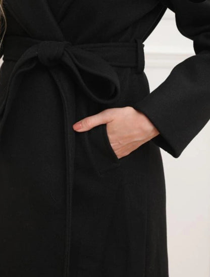 Trenchcoat med huva Svart