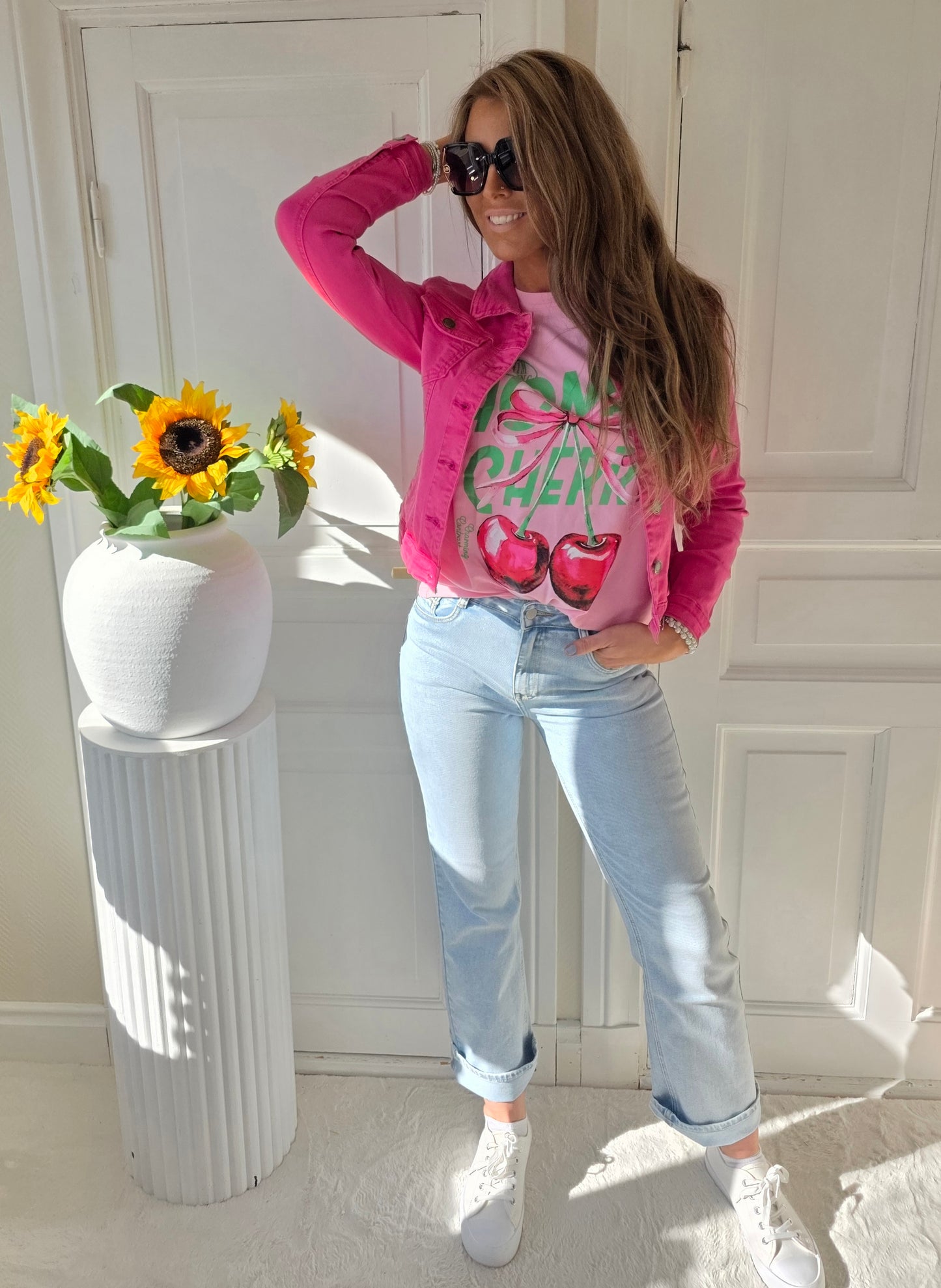 Toxik raka stretchjeans i ljus tvätt