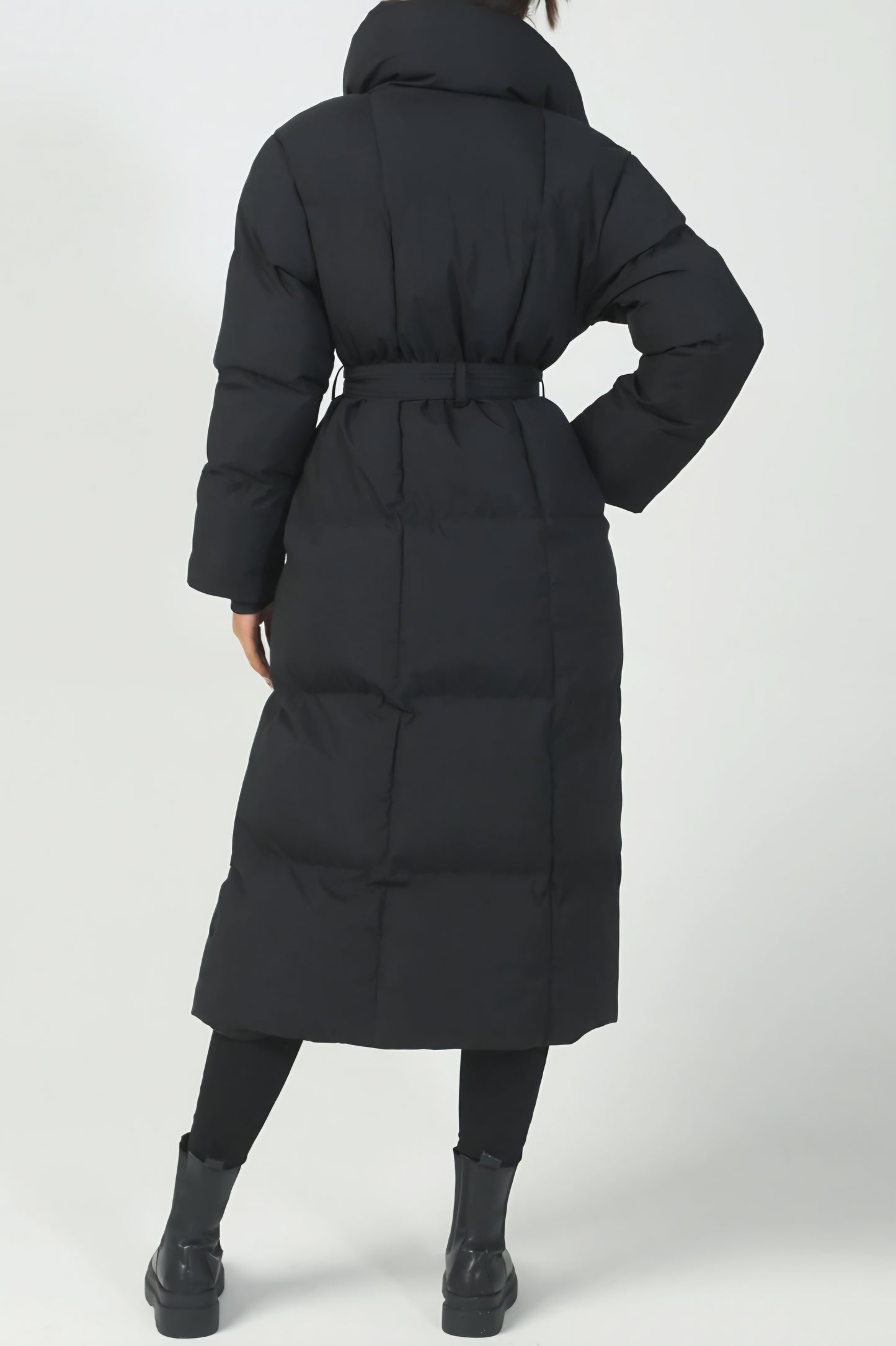 Lång jacka med krage Sanna, Svart