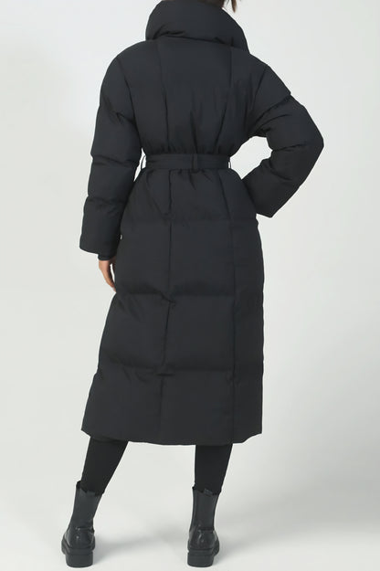 Lång jacka med krage Sanna, Svart