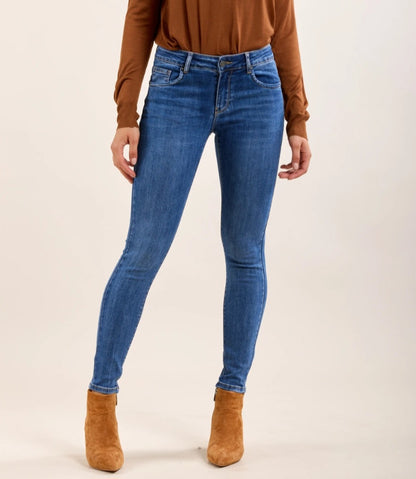 Toxik skinny push-up stretchjeans Mellanblå