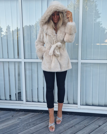 Fuskpäls jacka Zina Beige