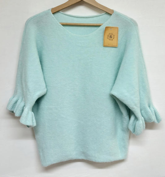 Tröja volanger Aqua