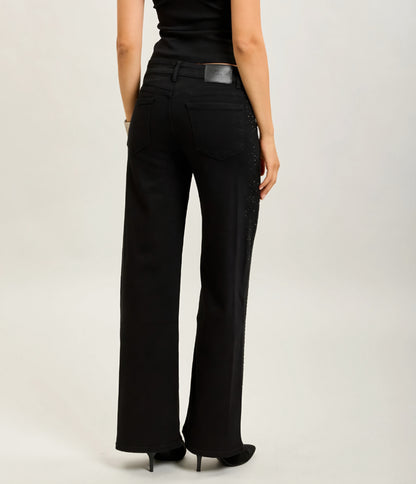 Toxik raka, stretchiga jeans med strass Svart