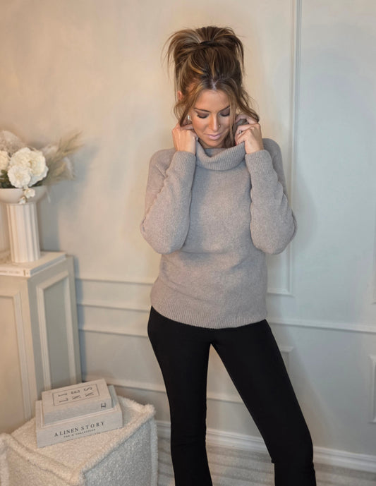 Polotröja mjukis Taupe