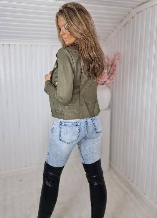 Perfecto mocka JACKET GRÖN