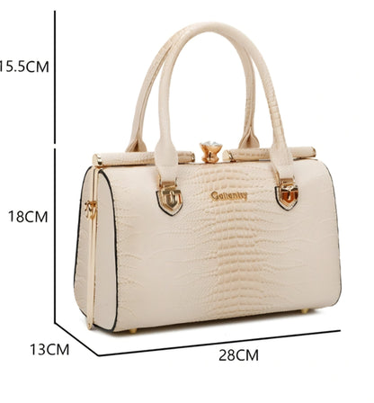 Gallantry Shiny Croco Handväska Beige
