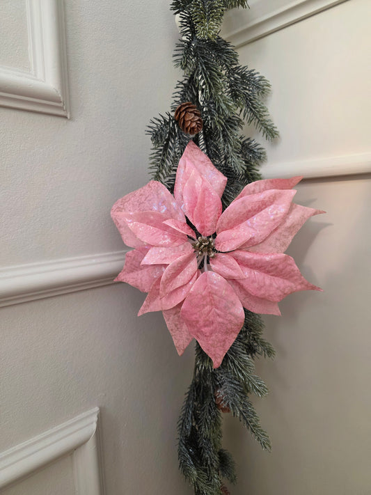 Julstjärna med clips Rosa 24 cm