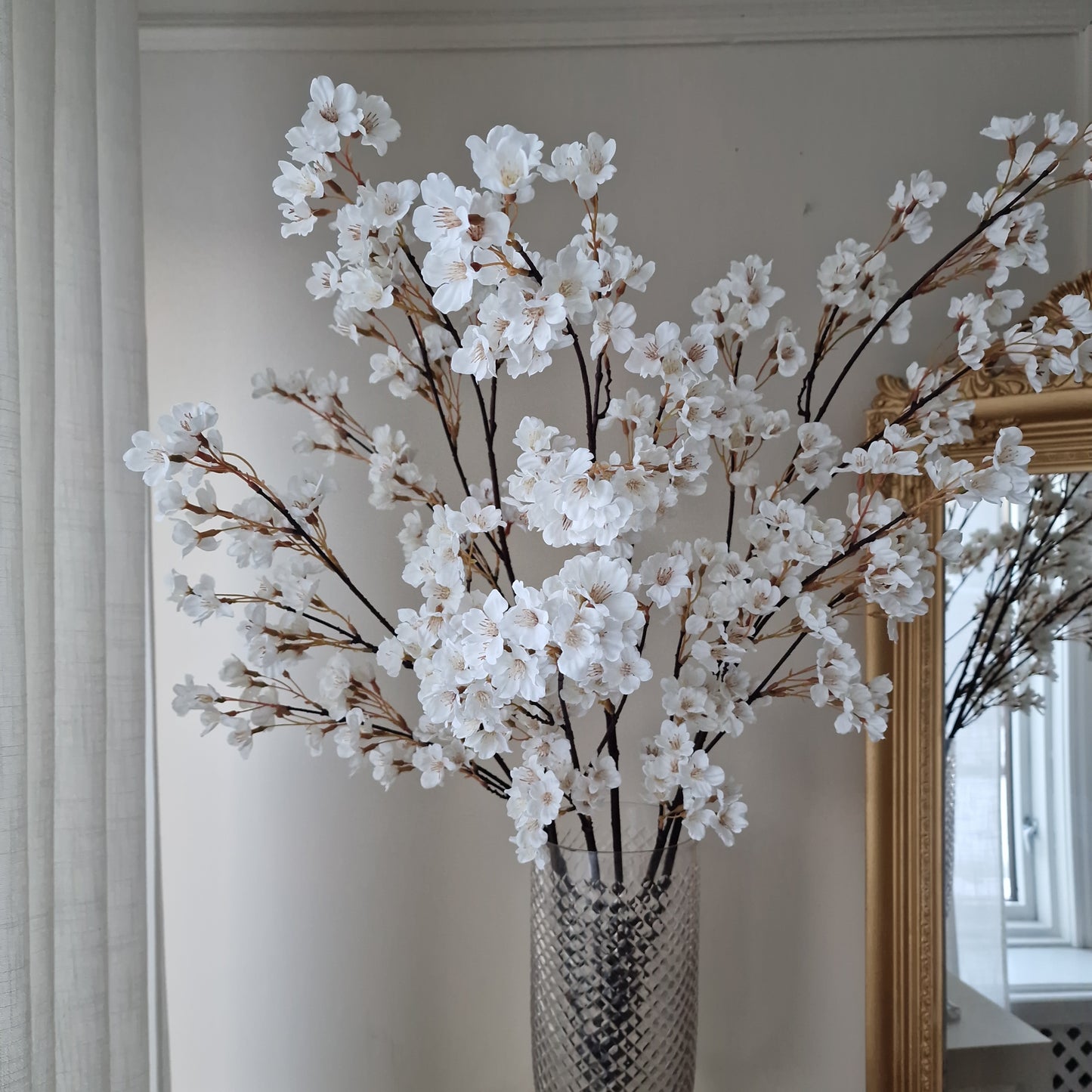 Konst Körsbärsblom 90 cm Vit