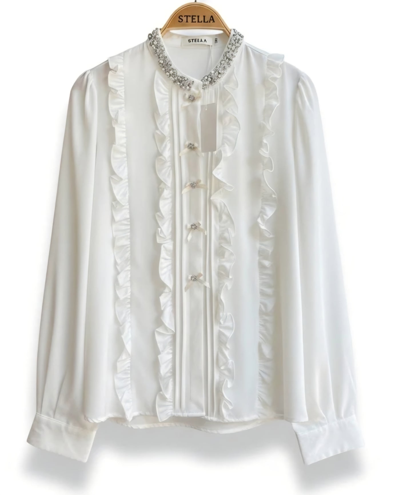 Skjorta Stella med volang/strass Vit