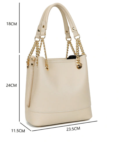 Handväska med kedja Beige