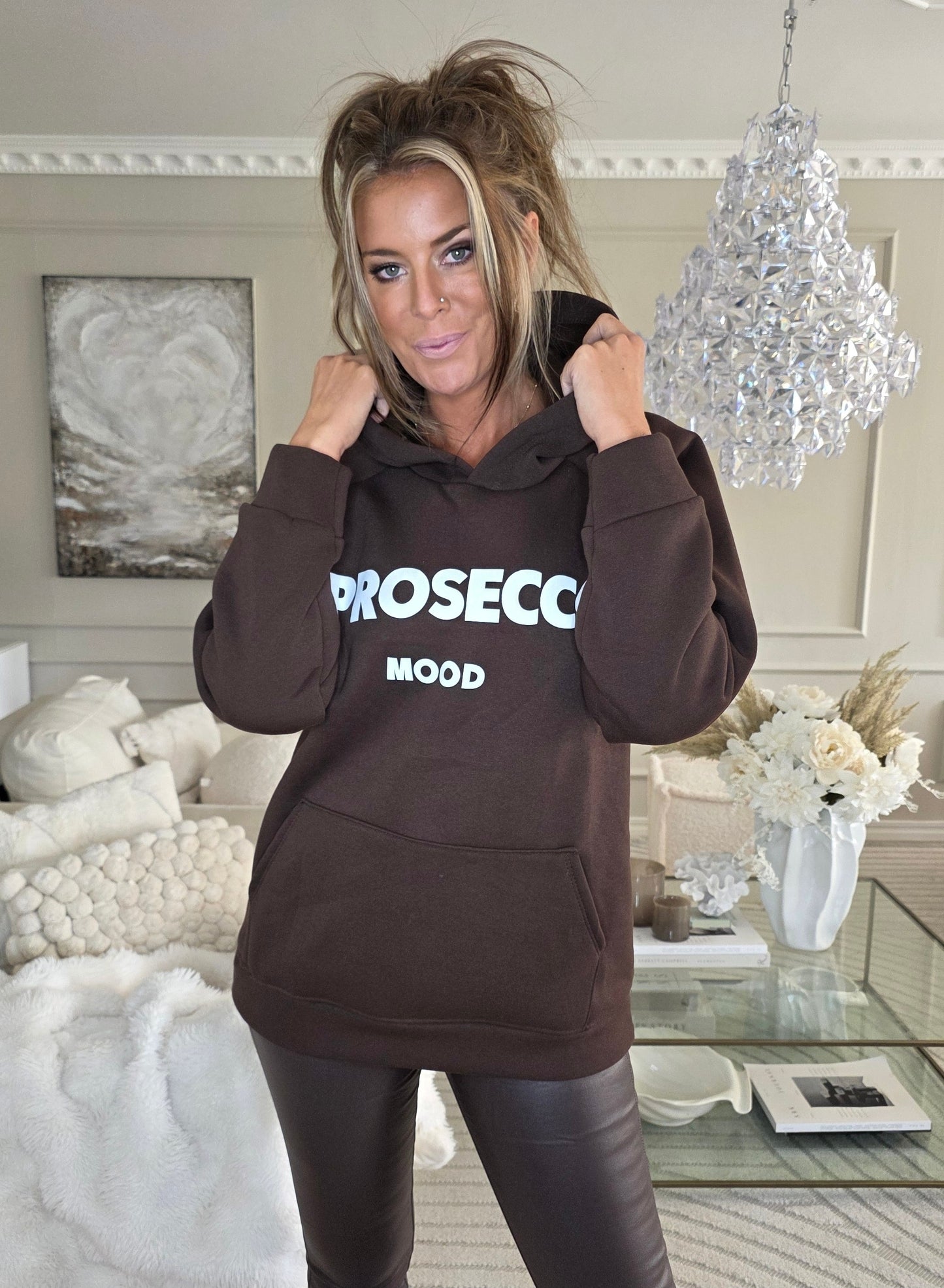 Prosecco Mood Hoodie Brun