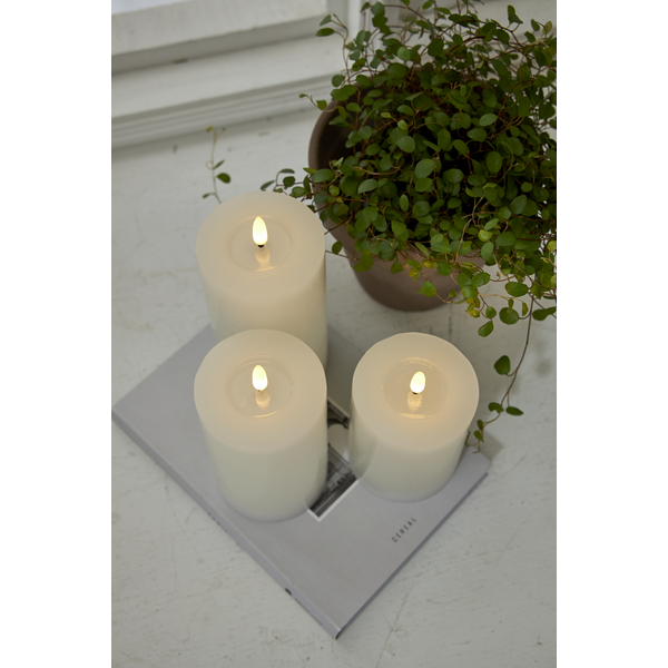 LED Blockljus Flamme 15 cm, Timer