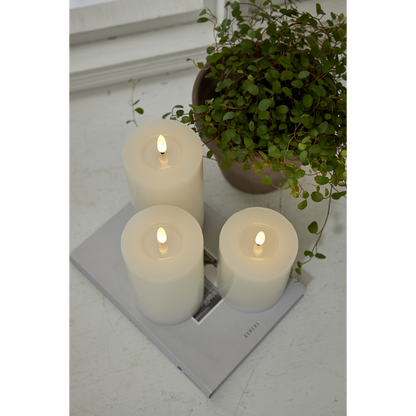 LED Blockljus Flamme 15 cm, Timer