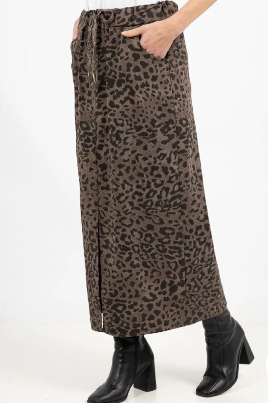 Mirakel Kjol leopard Lång Brun