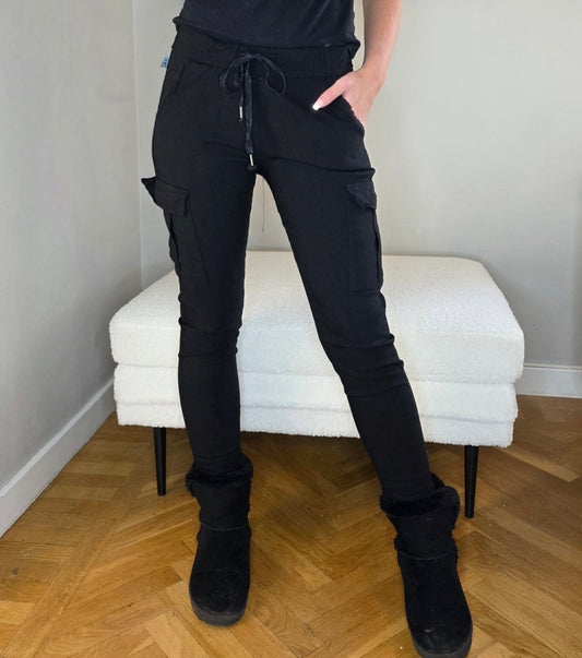 Mirakel byxa Cargo/fickor Svart