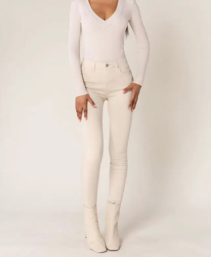 Stretchiga jeans skinny Cream