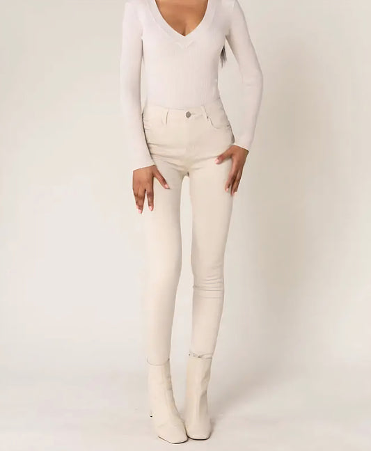 Stretchiga jeans skinny Cream