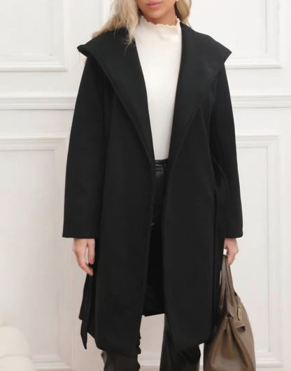 Trenchcoat med huva Svart