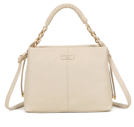 Gallantry-handväska med snörhandtag Beige