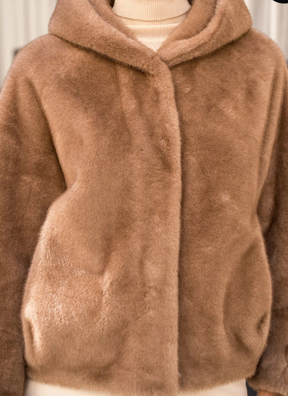 Kort kappa fuskpäls Camel