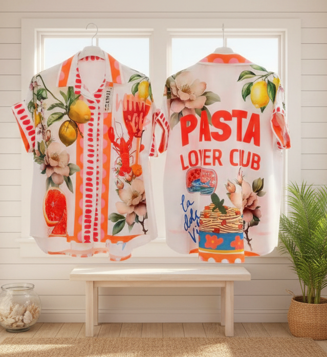 SUMMER oversized skjorta orange