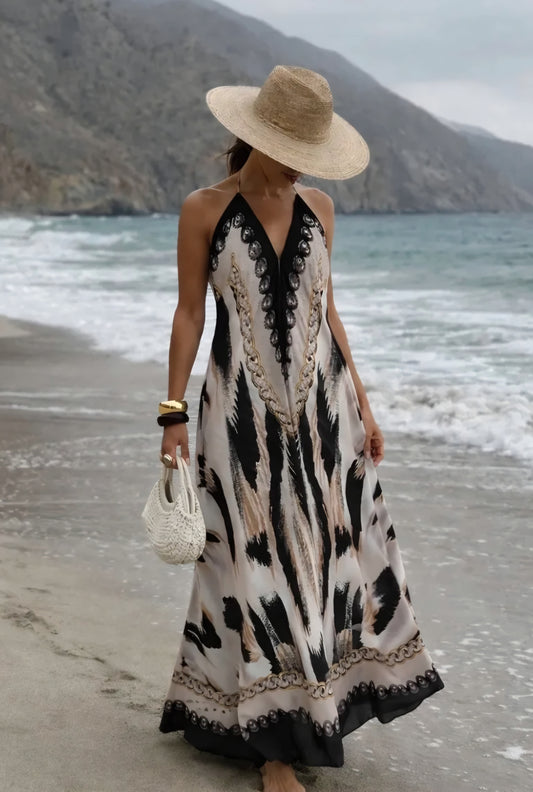 Mönstrad maxiklänning