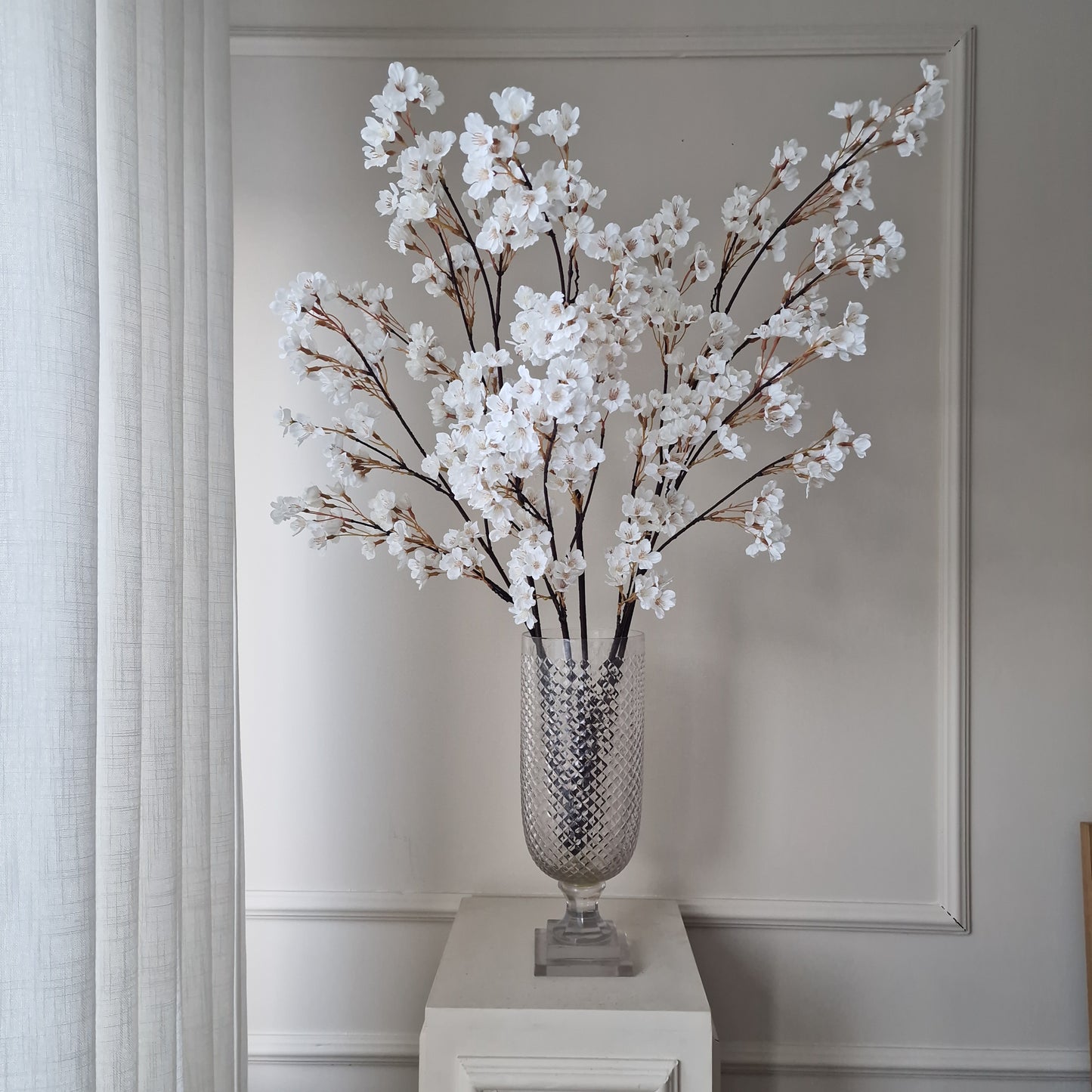 Konst Körsbärsblom 90 cm Vit