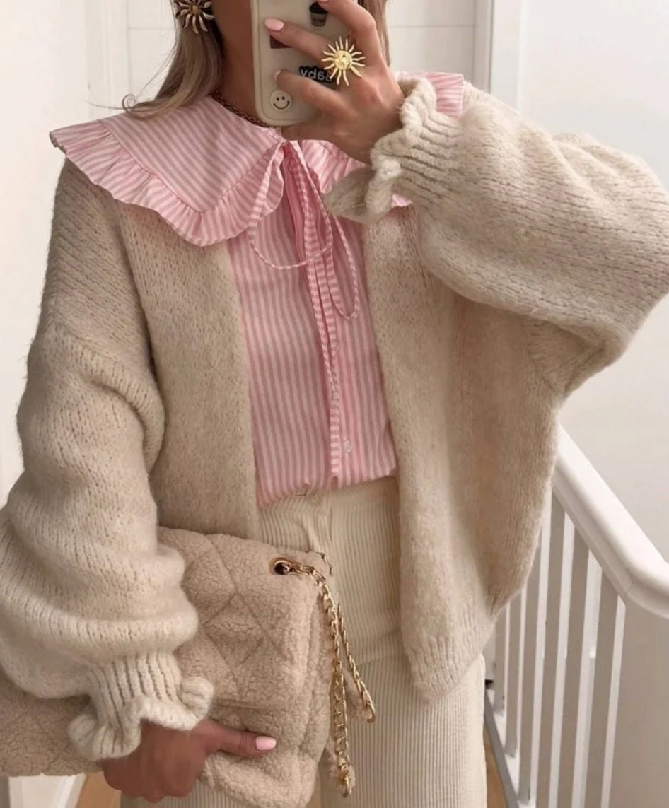 Cardigan volang Bellavie Beige