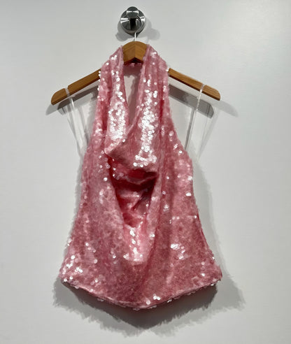 Topp paljett Rosa
