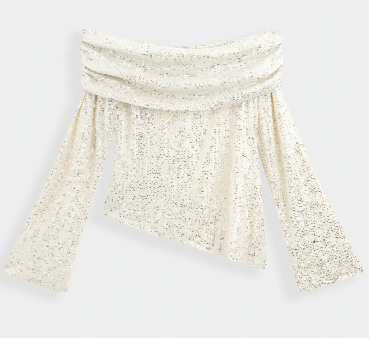 ASYMMETRISK PALJETTTOPP Beige