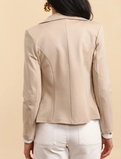 Stretchig figurnära Blazer Beige