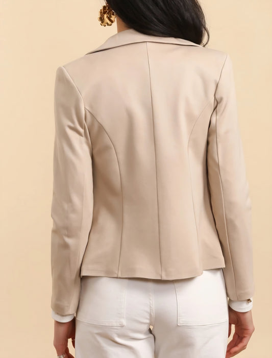 Stretchig figurnära Blazer Beige