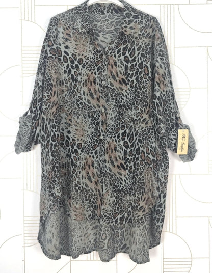 Skjorta/Tunika Grön leopard