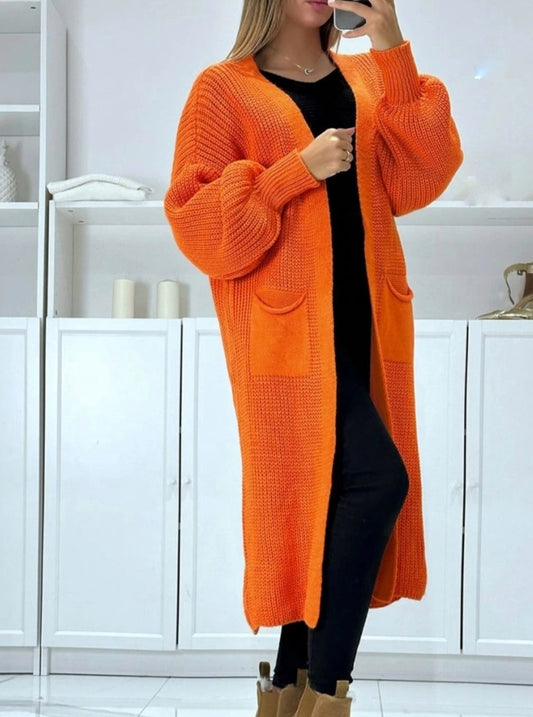 Cardigan  Lång Penny Orange